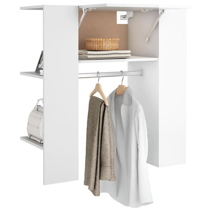 Scaffale Ingresso Bianco Lucido 97,5x37x99 cm Legno Multistrato
