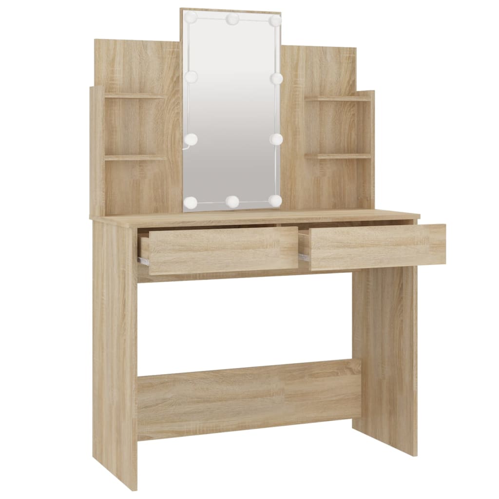 Toeletta con LED Rovere Sonoma 96x40x142 cm
