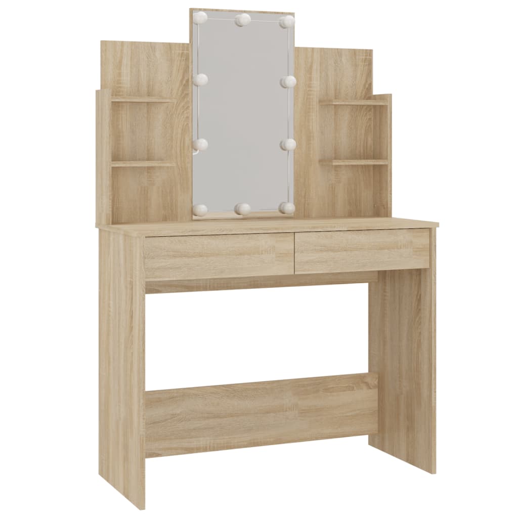 Toeletta con LED Rovere Sonoma 96x40x142 cm