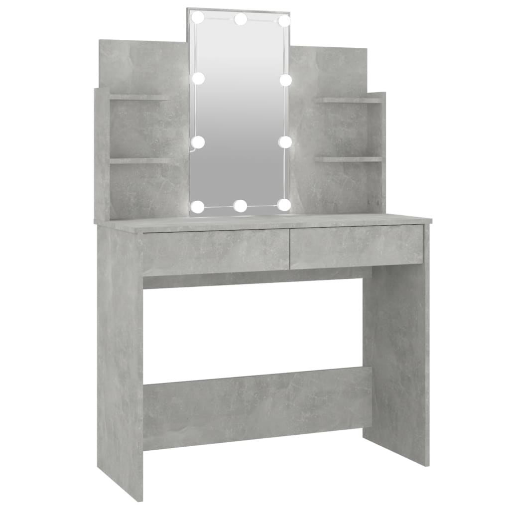 Toeletta con LED Grigio Cemento 96x40x142 cm