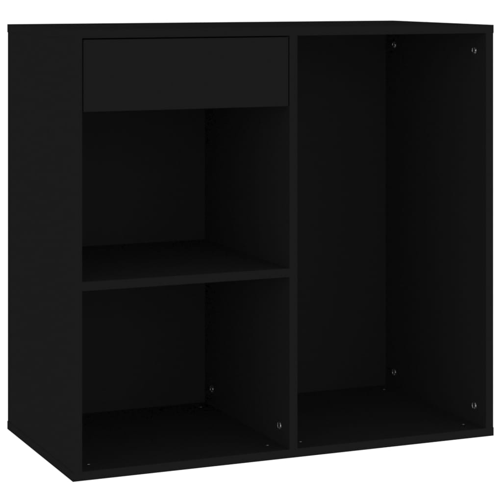 Armadietto per Cosmetici Nero 80x40x75 cm in Legno Multistrato
