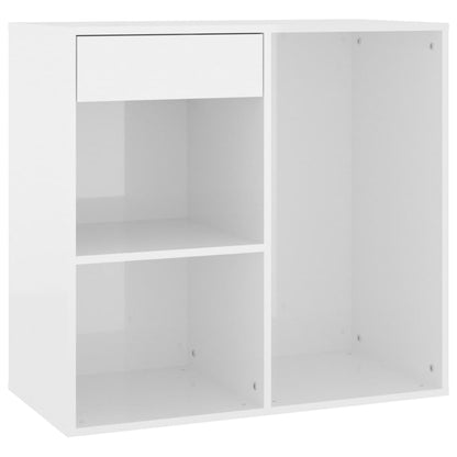 Armadietto per Cosmetici Bianco Lucido 80x40x75 cm in Legno