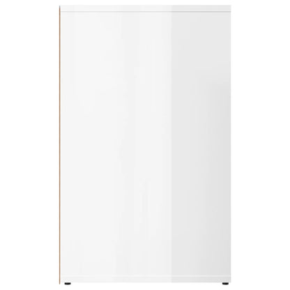 Armadietto Cosmetici Bianco Lucido 80x40x65cm Legno Multistrato