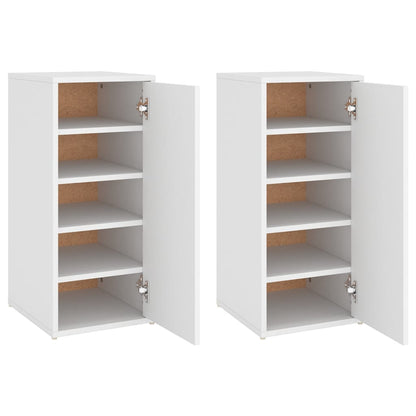 Scarpiere 2 pz Bianche 32x35x70 cm in Legno Multistrato