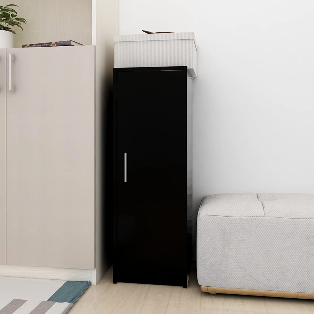 Scarpiera Nera 32x35x92 cm in Truciolato