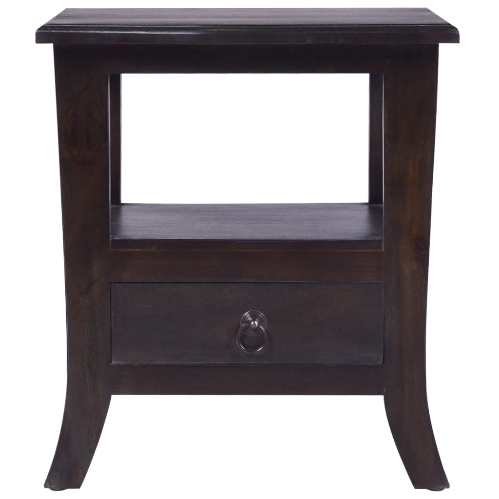 Comodino Nero Chiaro 40x40x45 cm in Legno Massello di Mogano