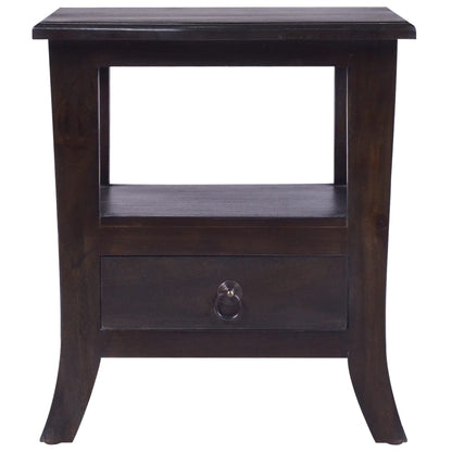 Comodino Nero Chiaro 40x40x45 cm in Legno Massello di Mogano