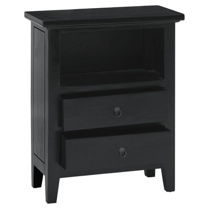Comodino Nero 60x30x75 cm in Legno Massello di Mogano