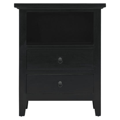 Comodino Nero 60x30x75 cm in Legno Massello di Mogano