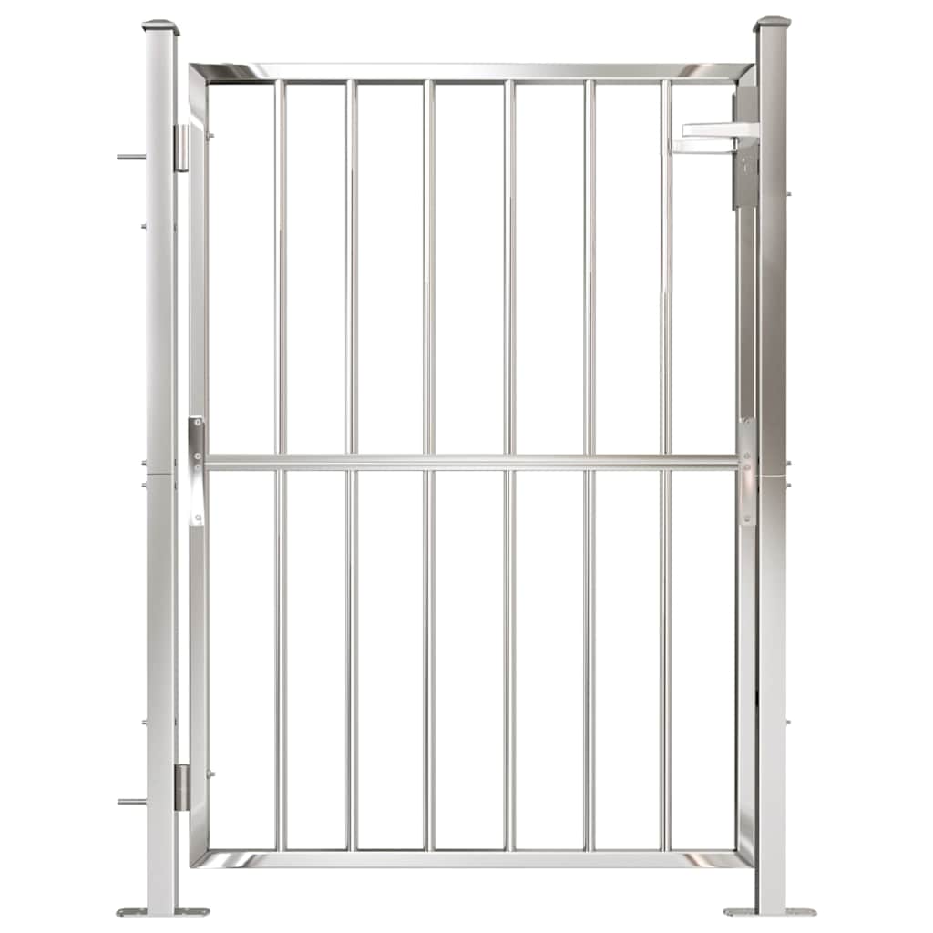 Cancello da Giardino 100x125 cm in Acciaio Inossidabile