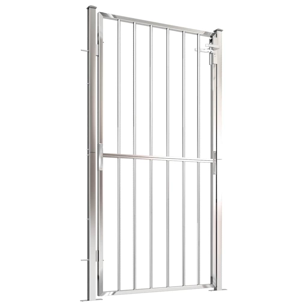 Cancello da Giardino 100x180 cm in Acciaio Inossidabile
