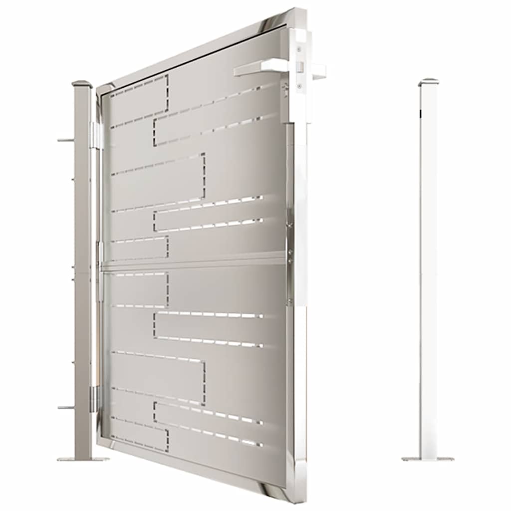 Cancello da giardino 100x100 cm in acciaio inox