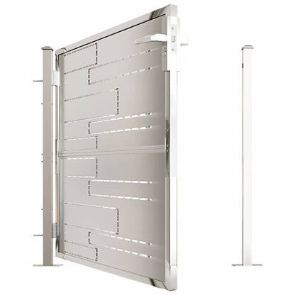 Cancello da giardino 100x100 cm in acciaio inox
