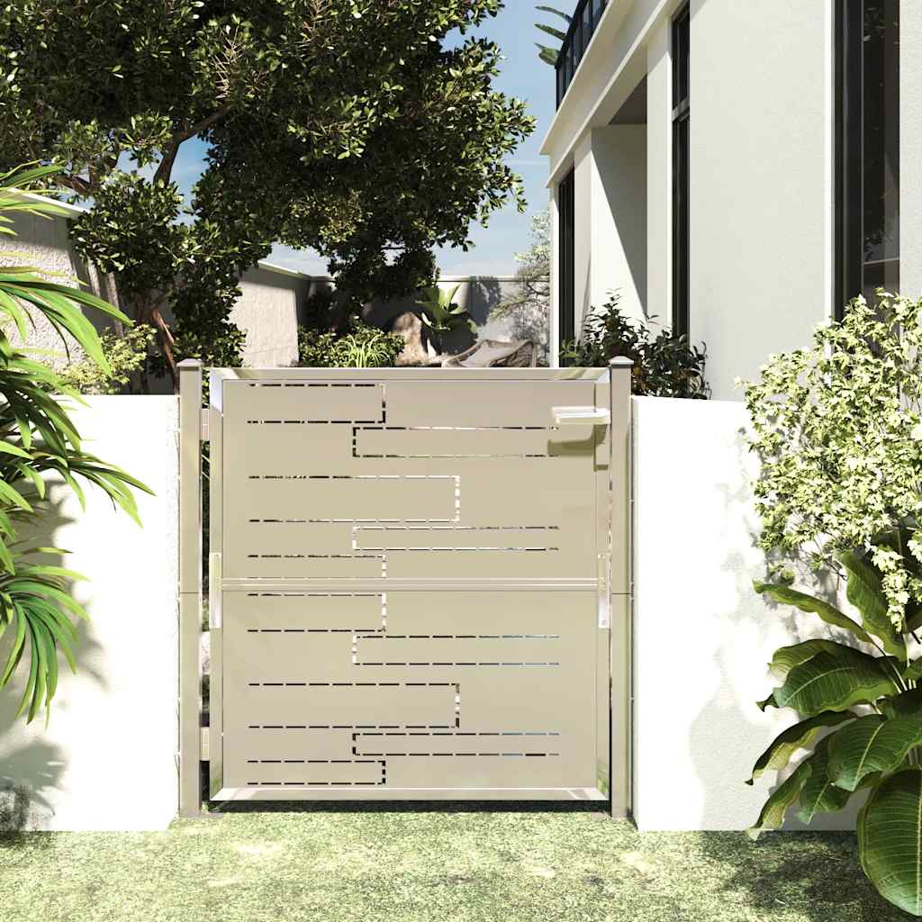 Cancello da giardino 100x100 cm in acciaio inox