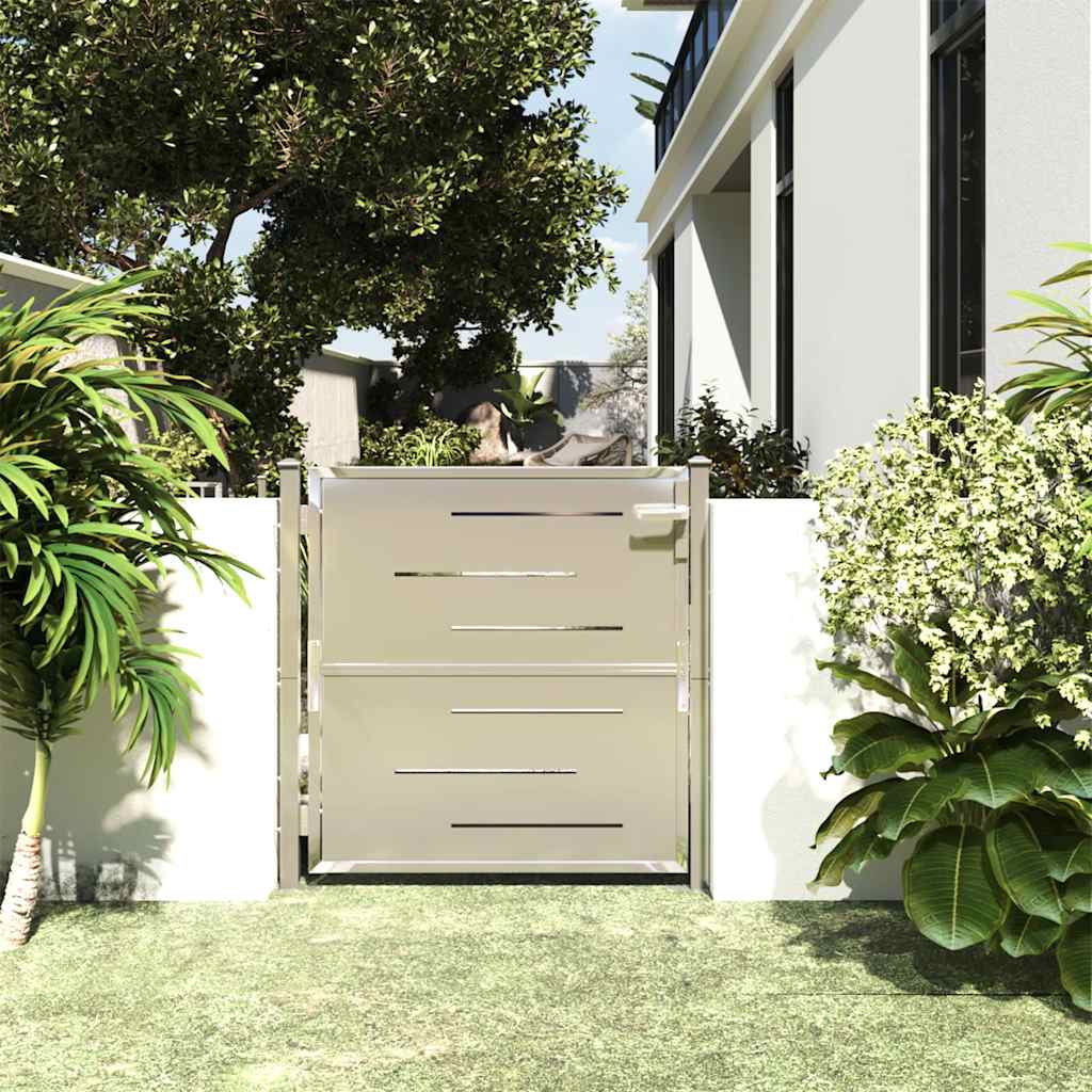 Cancello da giardino 100x100 cm in acciaio inox