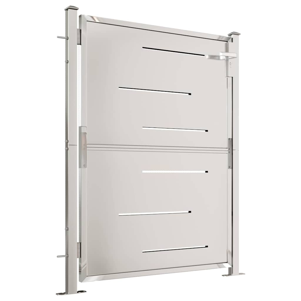Cancello da Giardino 100x125 cm in Acciaio Inossidabile