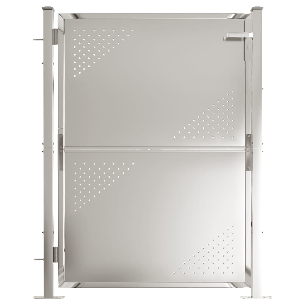 Cancello da Giardino 100x125 cm in Acciaio Inossidabile