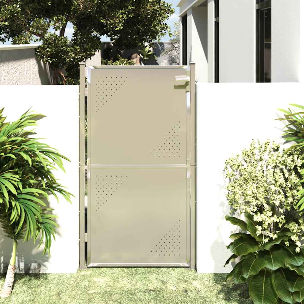 Cancello da Giardino 100x180 cm in Acciaio Inossidabile