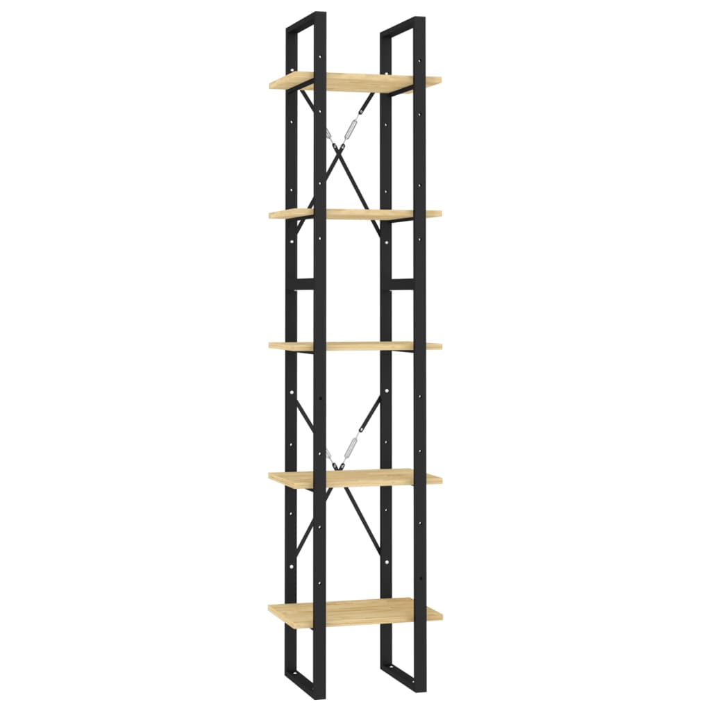 Libreria a 5 Ripiani Marrone 40x30x175 cm in Legno di Pino