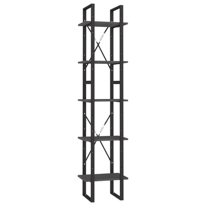 Libreria a 5 Ripiani Grigia 40x30x175 cm in Legno di Pino