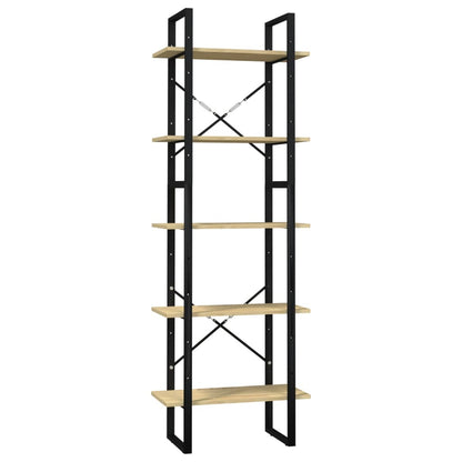 Libreria a 5 Ripiani 60x30x175 cm in Legno Massello di Pino