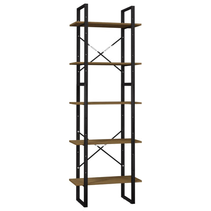Libreria a 5 Ripiani Marrone 60x30x175 cm in Massello di Pino