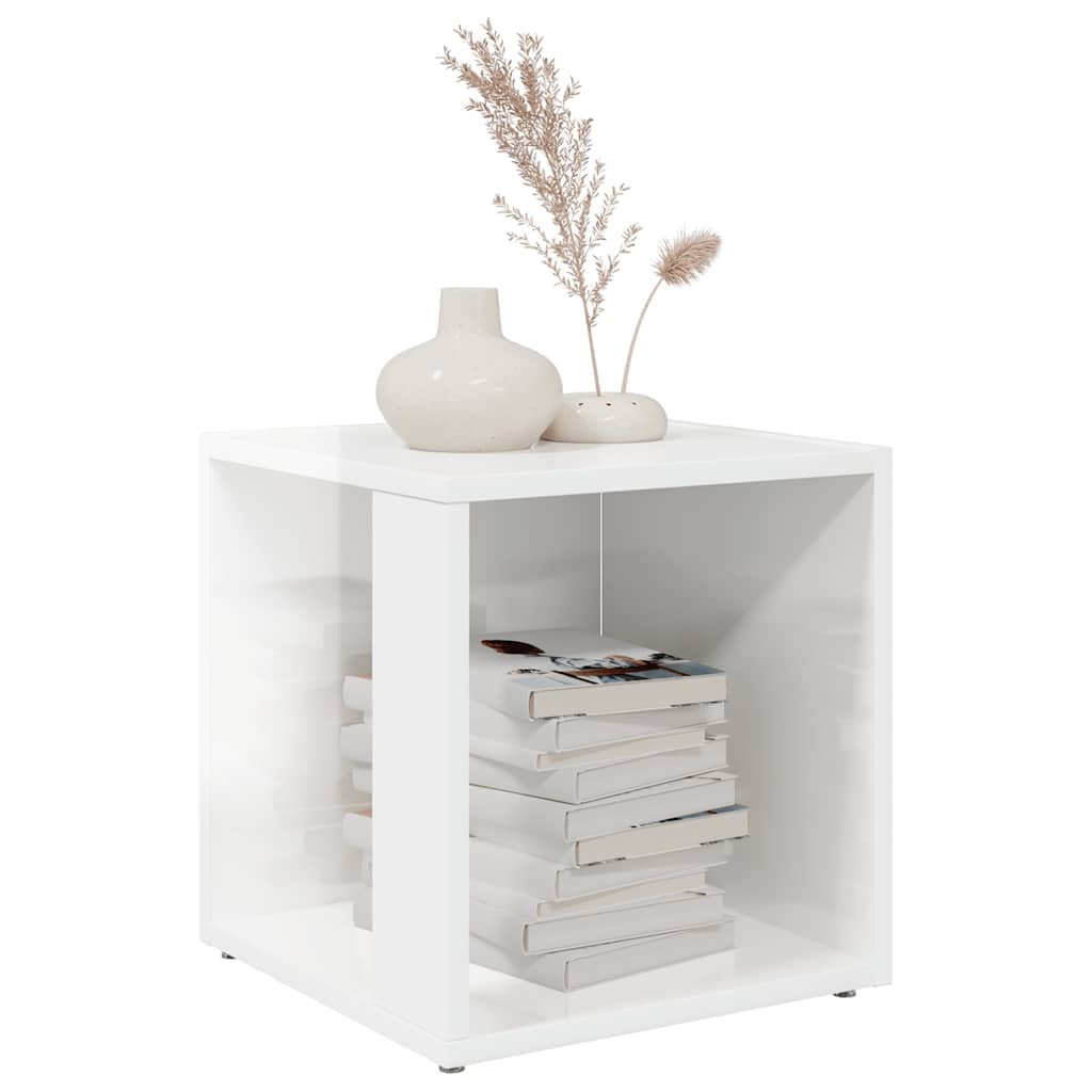 Tavolino Bianco Lucido 33x33x34,5 cm in Truciolato