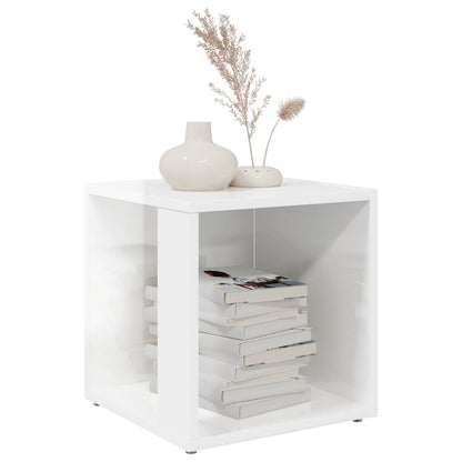 Tavolino Bianco Lucido 33x33x34,5 cm in Truciolato