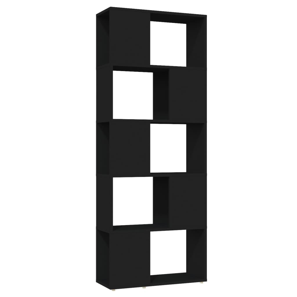 Libreria/Divisorio Nero 60x24x155 cm in Truciolato