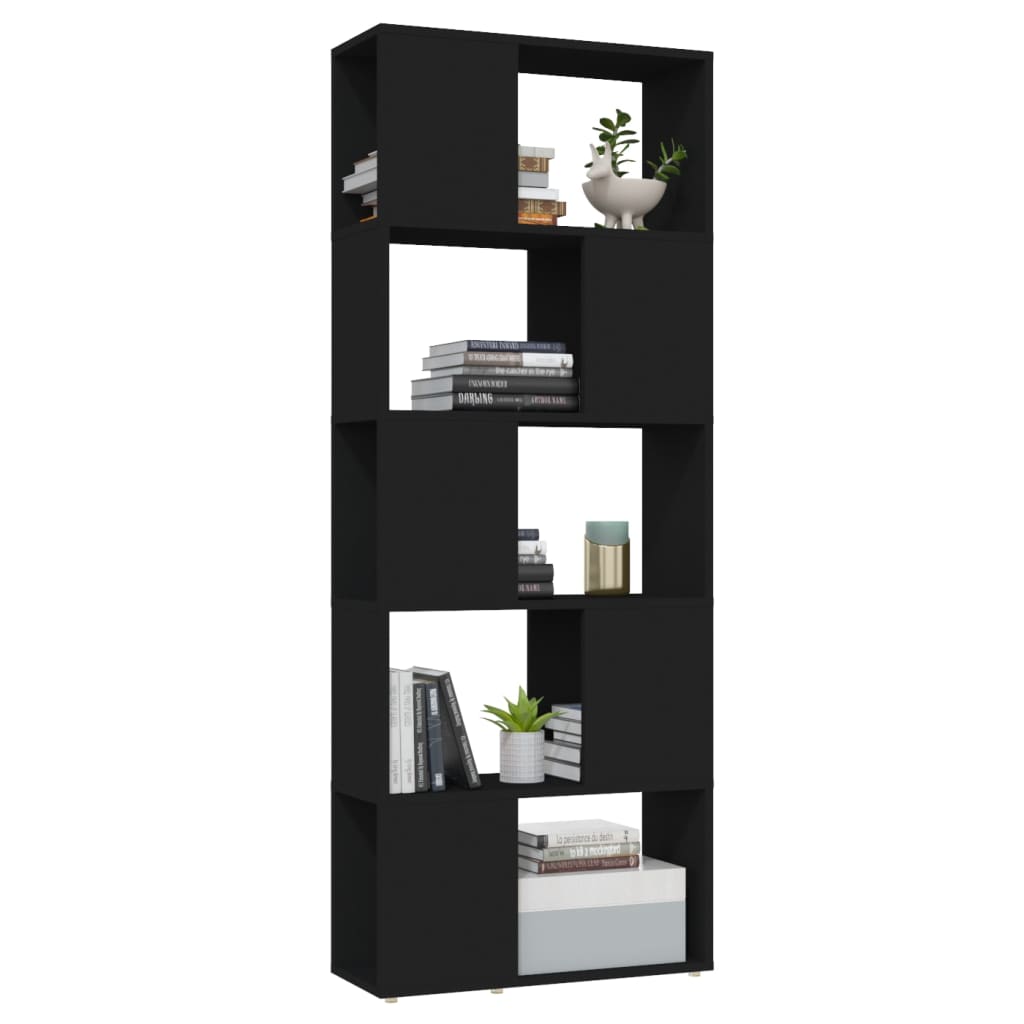 Libreria/Divisorio Nero 60x24x155 cm in Truciolato