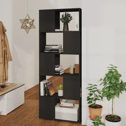 Libreria/Divisorio Nero 60x24x155 cm in Truciolato