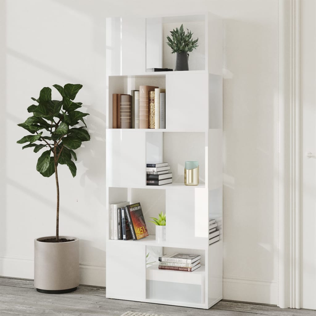 Libreria/Divisorio Bianco Lucido 60x24x155 cm