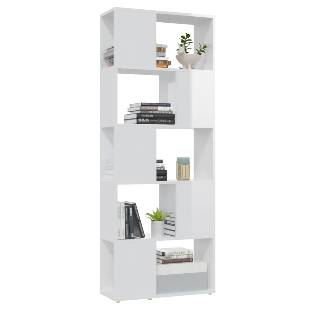 Libreria/Divisorio Bianco Lucido 60x24x155 cm