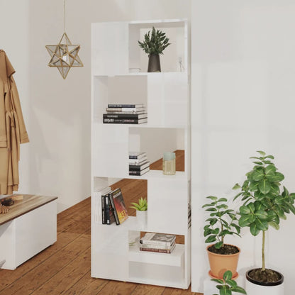 Libreria/Divisorio Bianco Lucido 60x24x155 cm