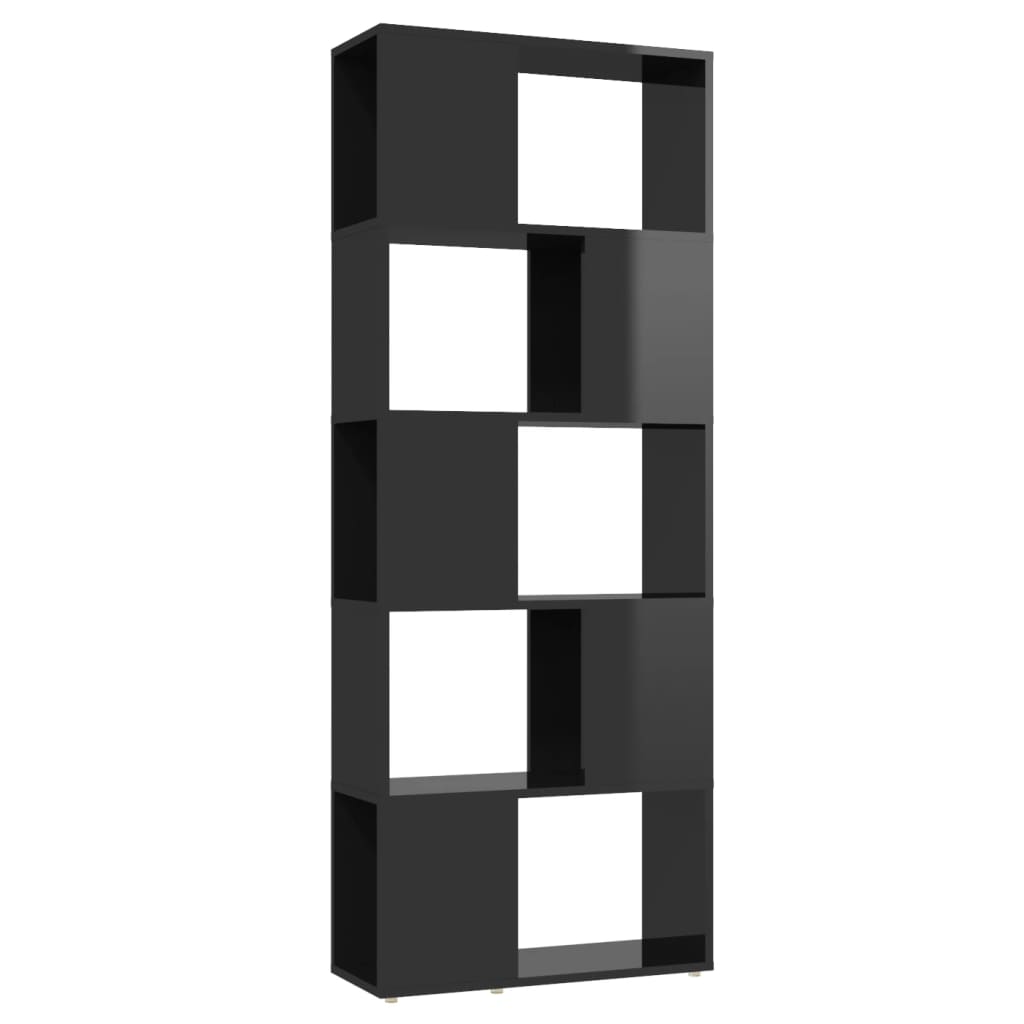 Libreria/Divisorio Nero Lucido 60x24x155 cm