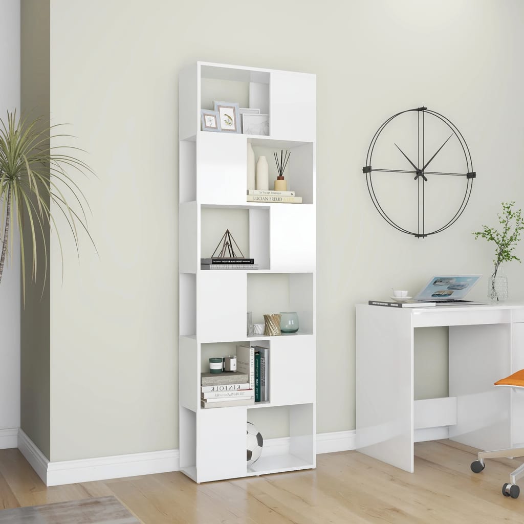 Libreria/Divisorio Bianco Lucido 60x24x186 cm