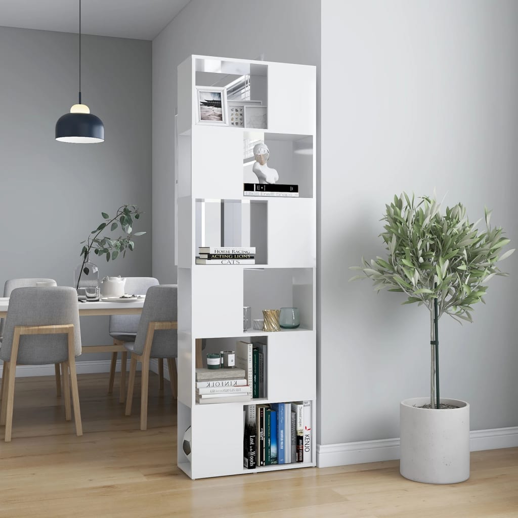 Libreria/Divisorio Bianco Lucido 60x24x186 cm
