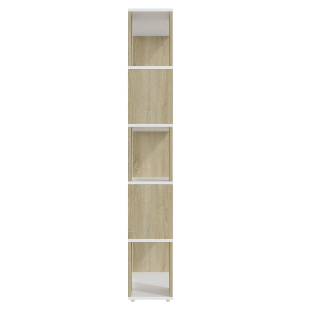Libreria Divisorio Bianco Rovere Sonoma 80x24x155 cm Truciolato