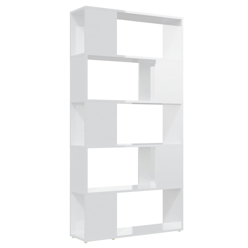 Libreria Divisorio Bianco Lucido 80x24x155 cm in Truciolato