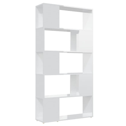 Libreria Divisorio Bianco Lucido 80x24x155 cm in Truciolato