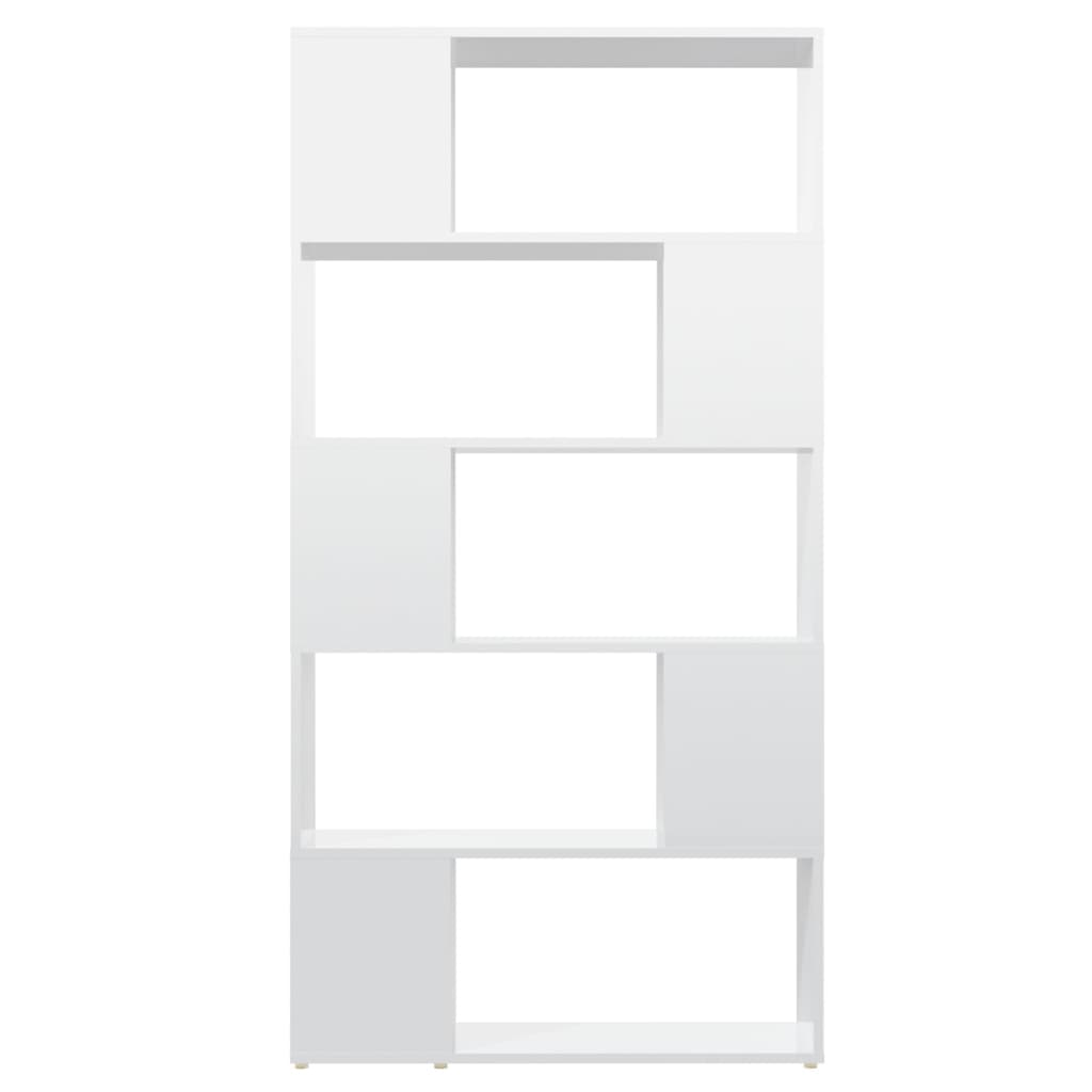 Libreria Divisorio Bianco Lucido 80x24x155 cm in Truciolato