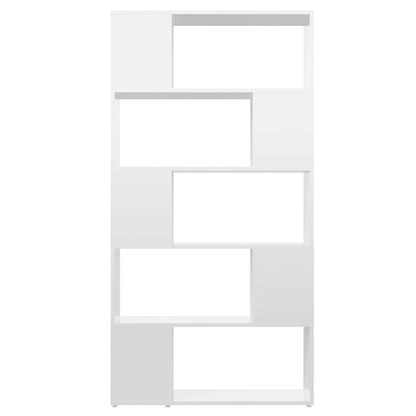 Libreria Divisorio Bianco Lucido 80x24x155 cm in Truciolato
