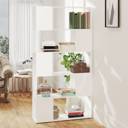 Libreria Divisorio Bianco Lucido 80x24x155 cm in Truciolato
