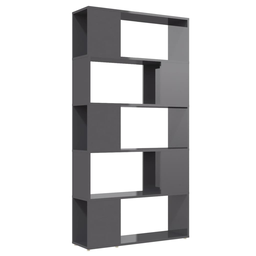 Libreria/Divisorio Grigio Lucido 80x24x155 cm in Truciolato