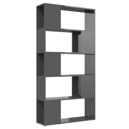 Libreria/Divisorio Grigio Lucido 80x24x155 cm in Truciolato