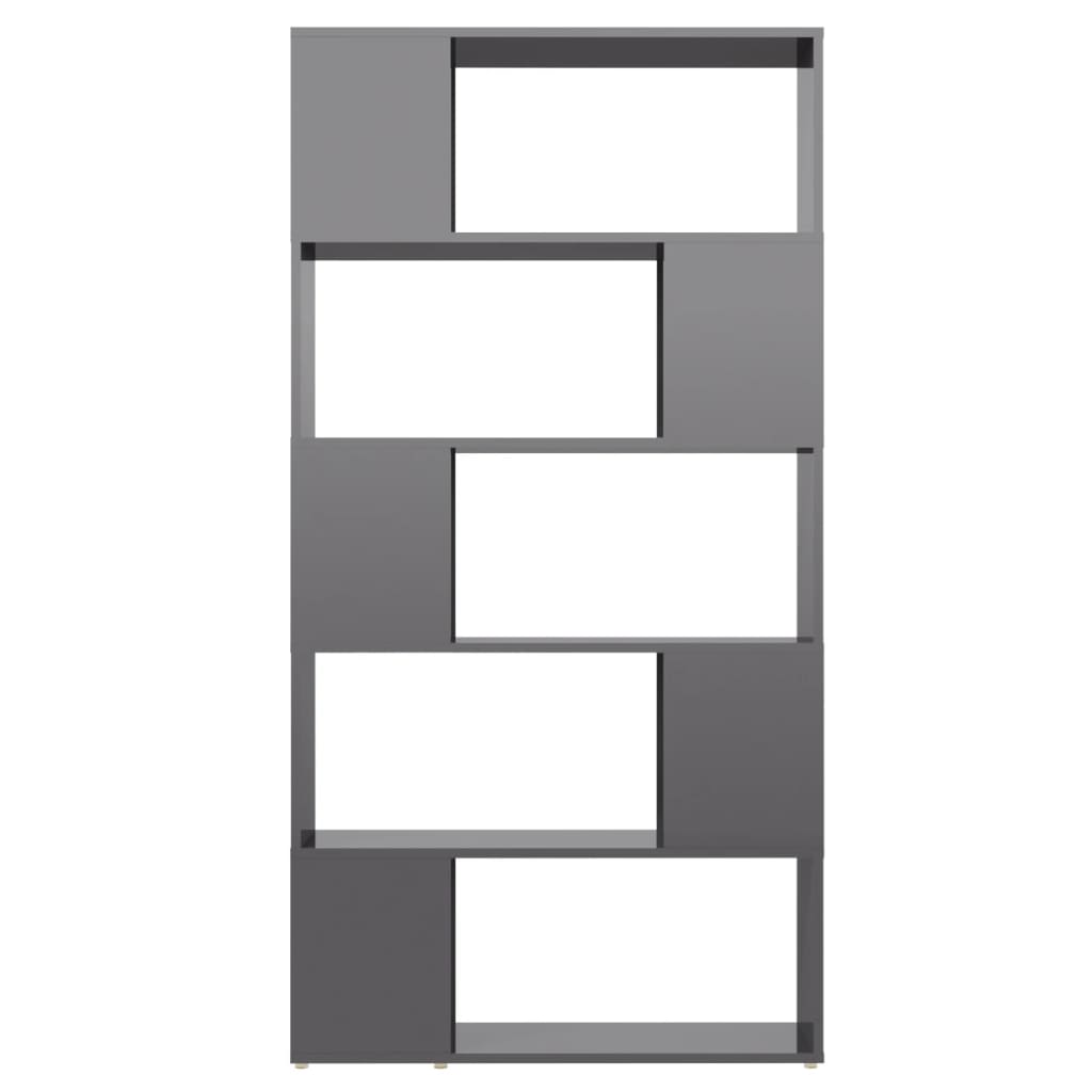 Libreria/Divisorio Grigio Lucido 80x24x155 cm in Truciolato