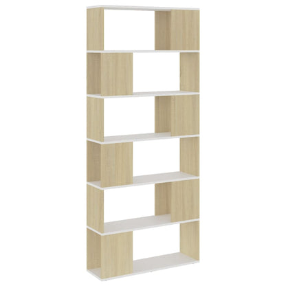 Libreria/Divisorio Bianco e Rovere 80x24x186 cm in Truciolato