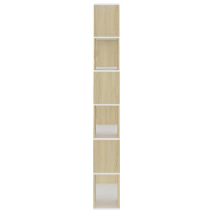 Libreria/Divisorio Bianco e Rovere 80x24x186 cm in Truciolato