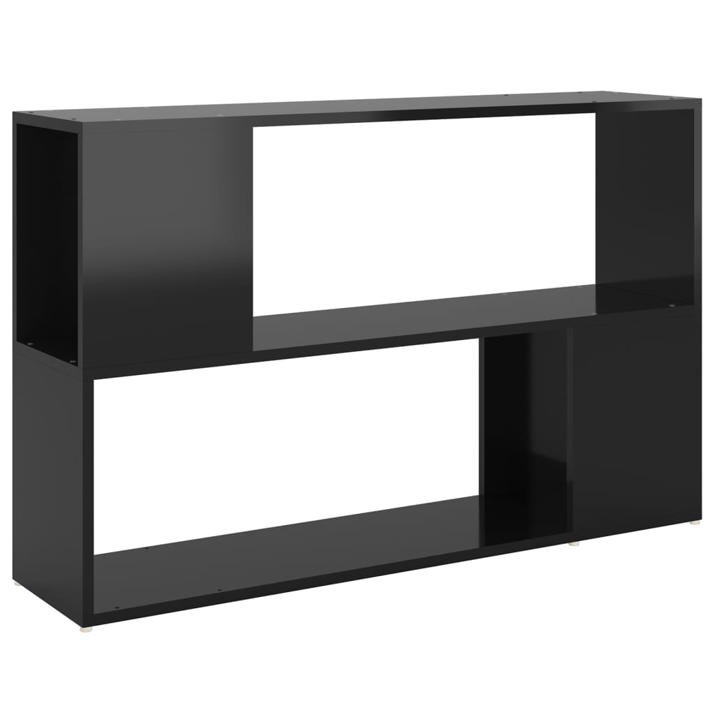 Libreria Nero Lucido 100x24x63 cm in Truciolato