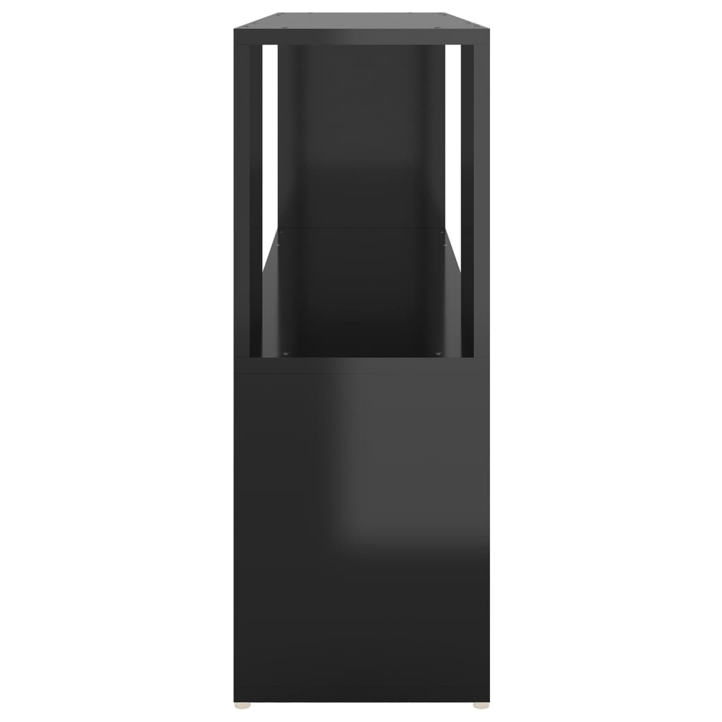 Libreria Nero Lucido 100x24x63 cm in Truciolato